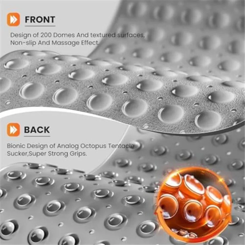 Non Slip Bath Tub Mat Extra Large Shower Mat Suction Cups Machine Washable